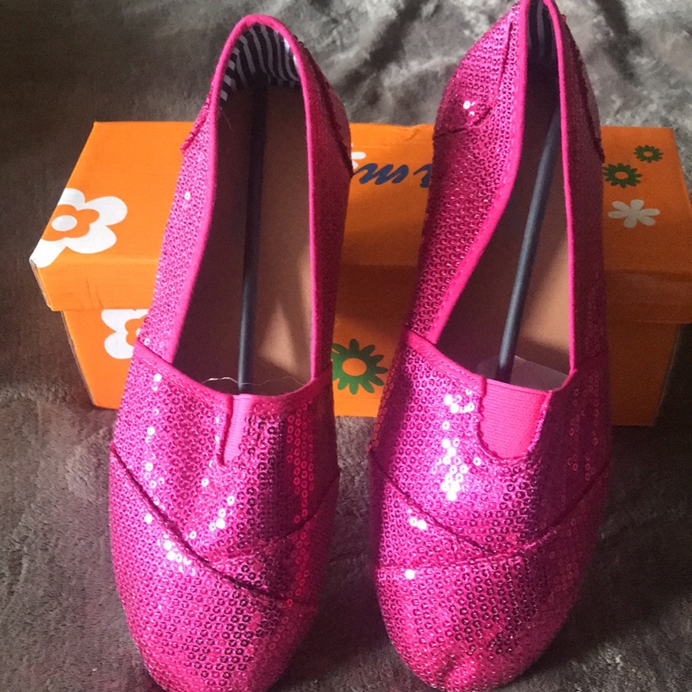*FLASH SALE* Bling Pink Flats Slip On Shoes NIB - Picture 3 of 4